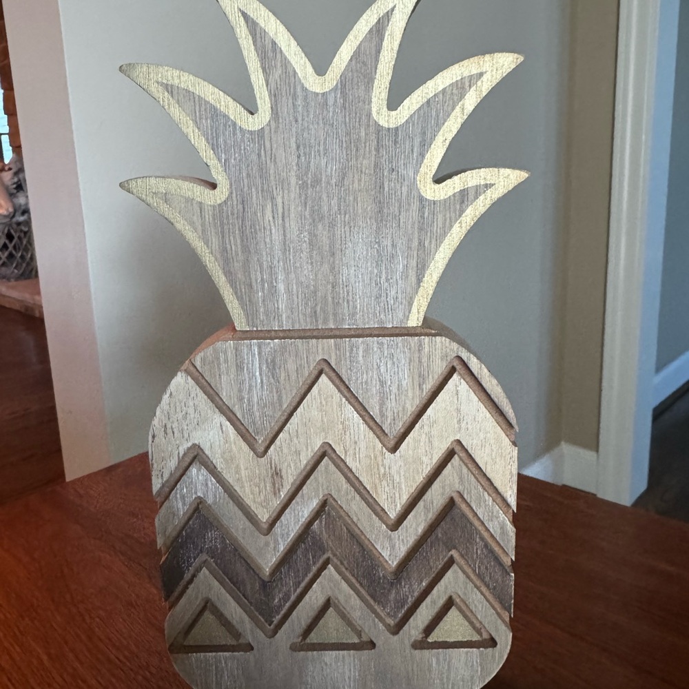 Wooden Pineapple Home Accent